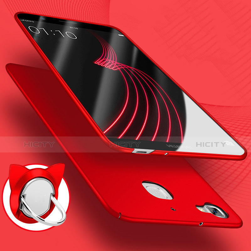 Custodia Plastica Rigida Opaca con Anello Supporto per Huawei P8 Lite Smart Rosso