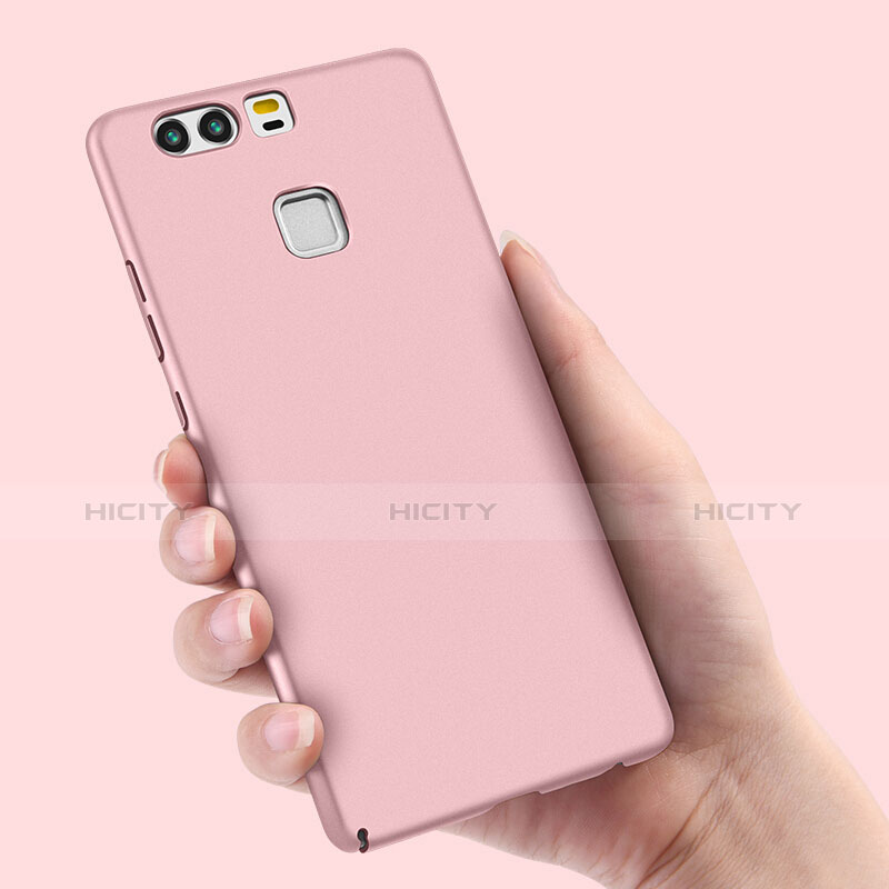 Custodia Plastica Rigida Opaca con Anello Supporto per Huawei P9 Plus Oro Rosa