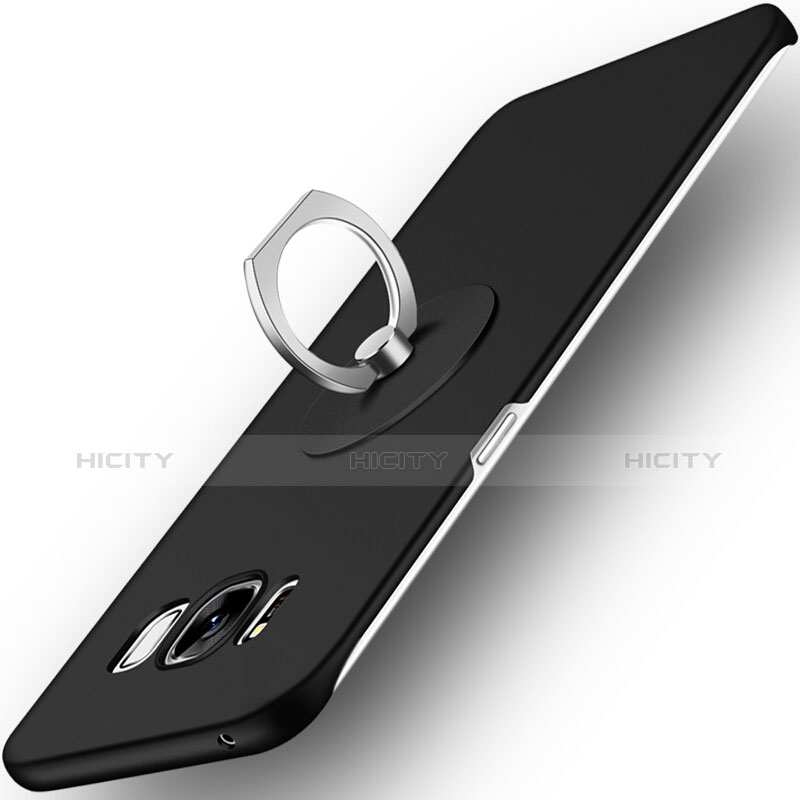 Custodia Plastica Rigida Opaca con Anello Supporto per Samsung Galaxy S8 Nero