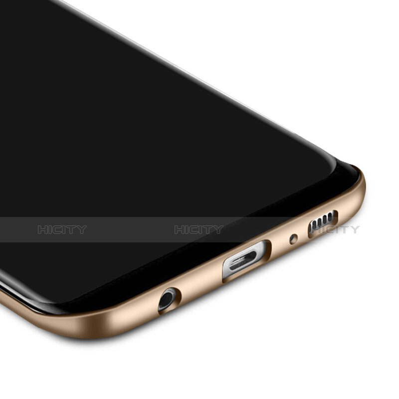 Custodia Plastica Rigida Opaca con Anello Supporto per Samsung Galaxy S8 Oro