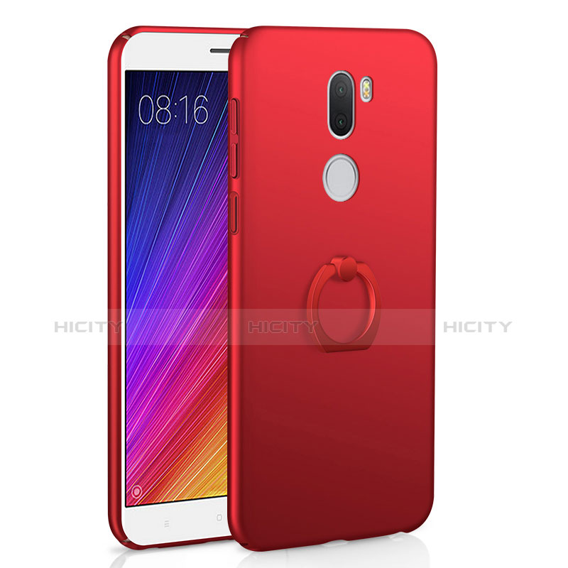 Custodia Plastica Rigida Opaca con Anello Supporto per Xiaomi Mi 5S Plus Rosso