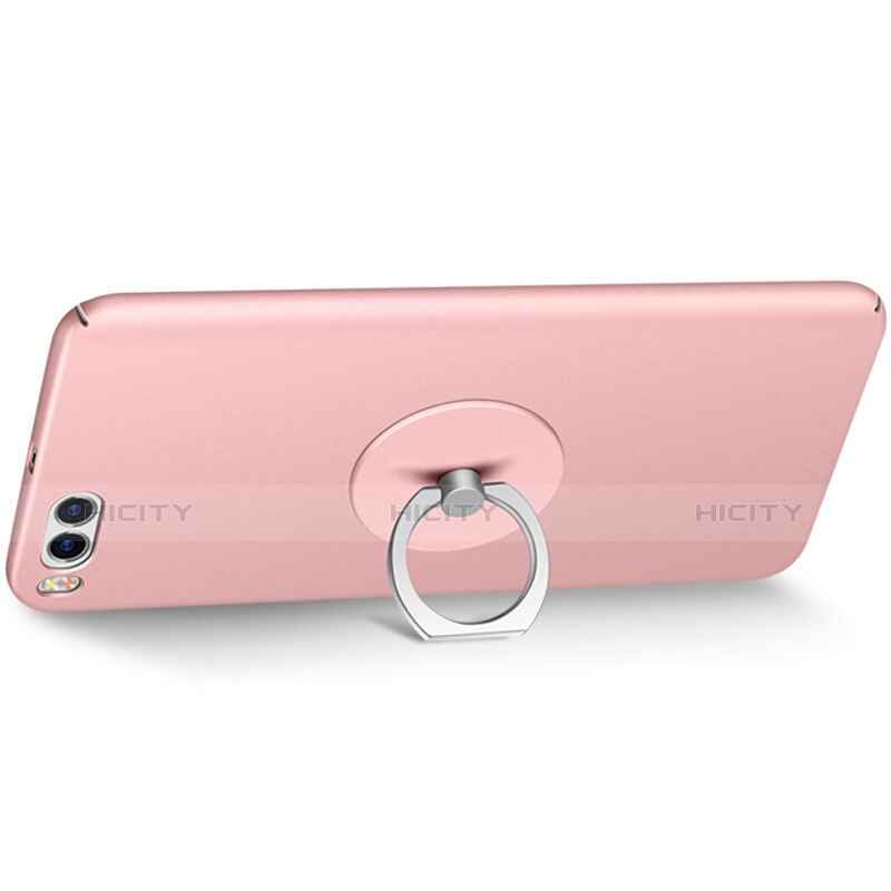 Custodia Plastica Rigida Opaca con Anello Supporto per Xiaomi Mi 6 Rosa