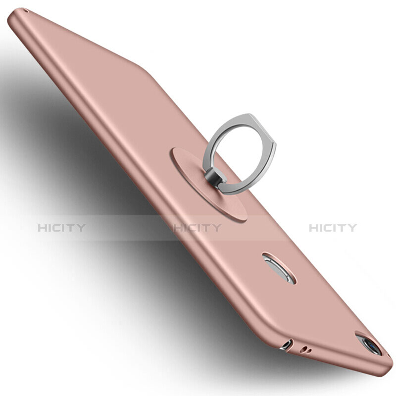 Custodia Plastica Rigida Opaca con Anello Supporto per Xiaomi Mi Max Oro Rosa