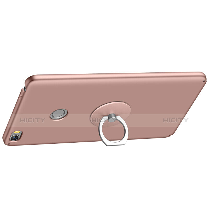 Custodia Plastica Rigida Opaca con Anello Supporto per Xiaomi Mi Max Oro Rosa