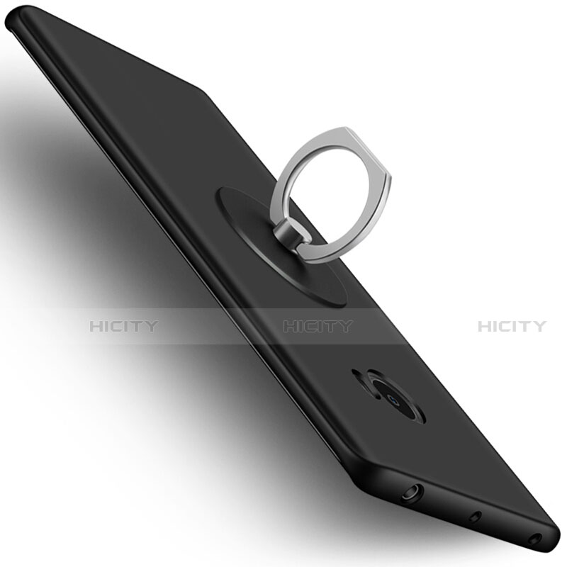 Custodia Plastica Rigida Opaca con Anello Supporto per Xiaomi Mi Note 2 Nero