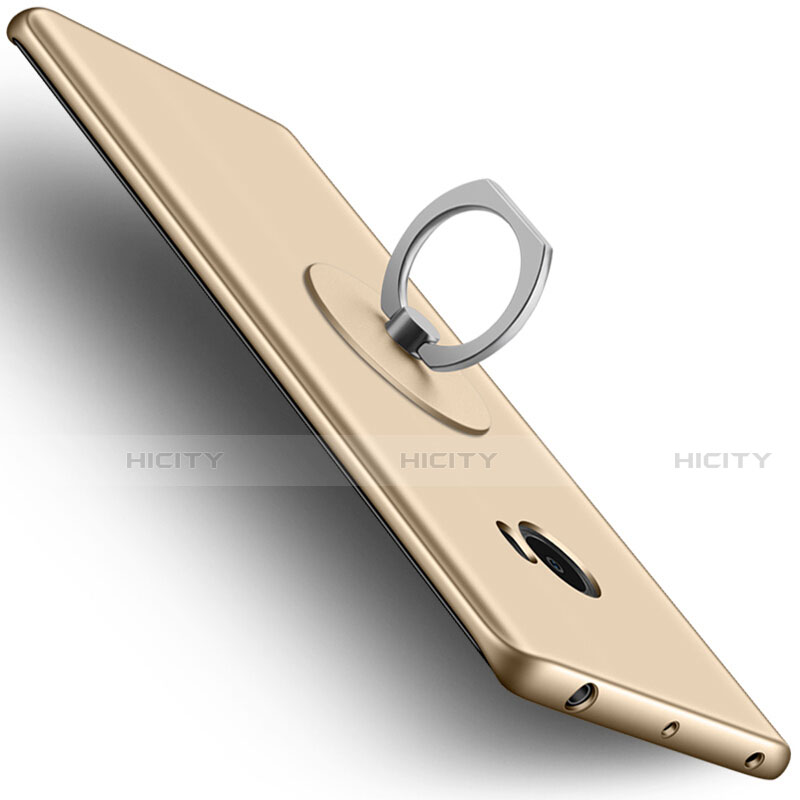 Custodia Plastica Rigida Opaca con Anello Supporto per Xiaomi Mi Note 2 Special Edition Oro