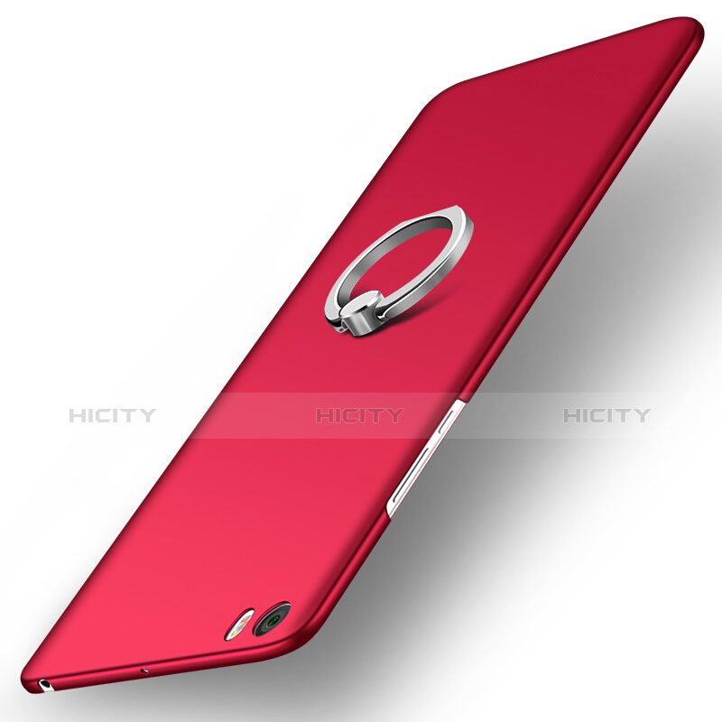Custodia Plastica Rigida Opaca con Anello Supporto per Xiaomi Mi Note Rosso