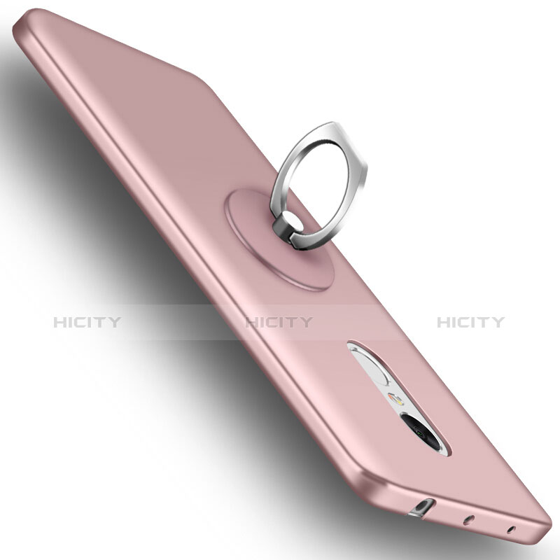 Custodia Plastica Rigida Opaca con Anello Supporto per Xiaomi Redmi Note 4 Oro Rosa