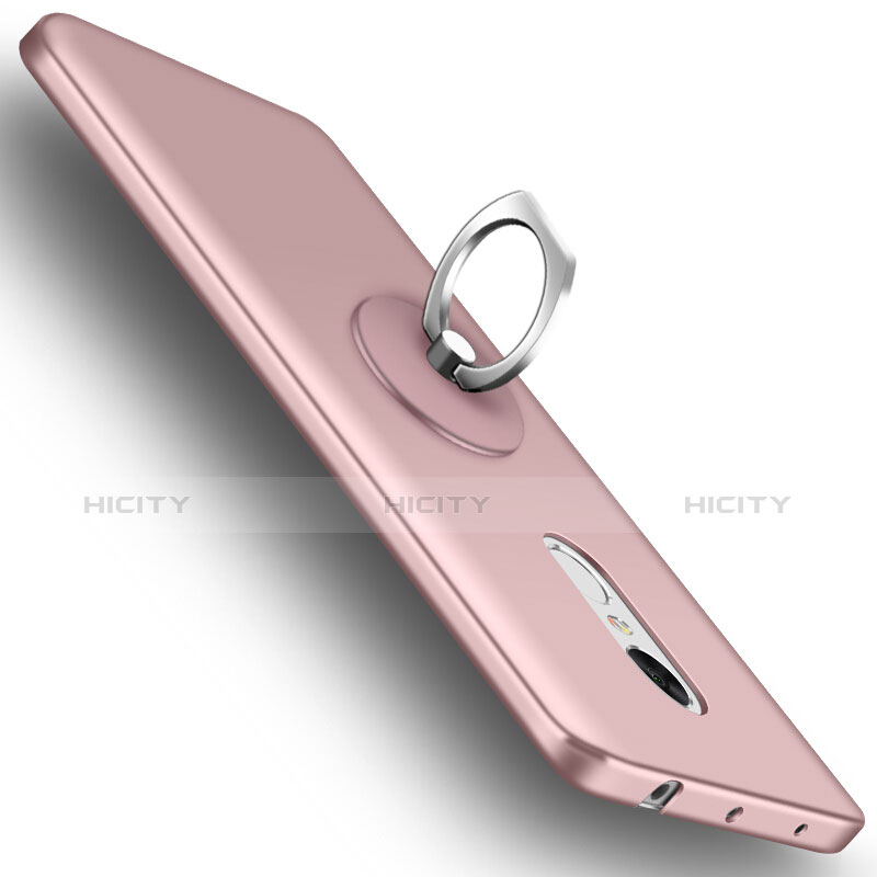 Custodia Plastica Rigida Opaca con Anello Supporto per Xiaomi Redmi Note 4X High Edition Oro Rosa