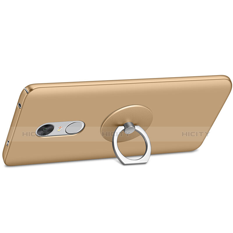 Custodia Plastica Rigida Opaca con Anello Supporto per Xiaomi Redmi Note 4X Oro