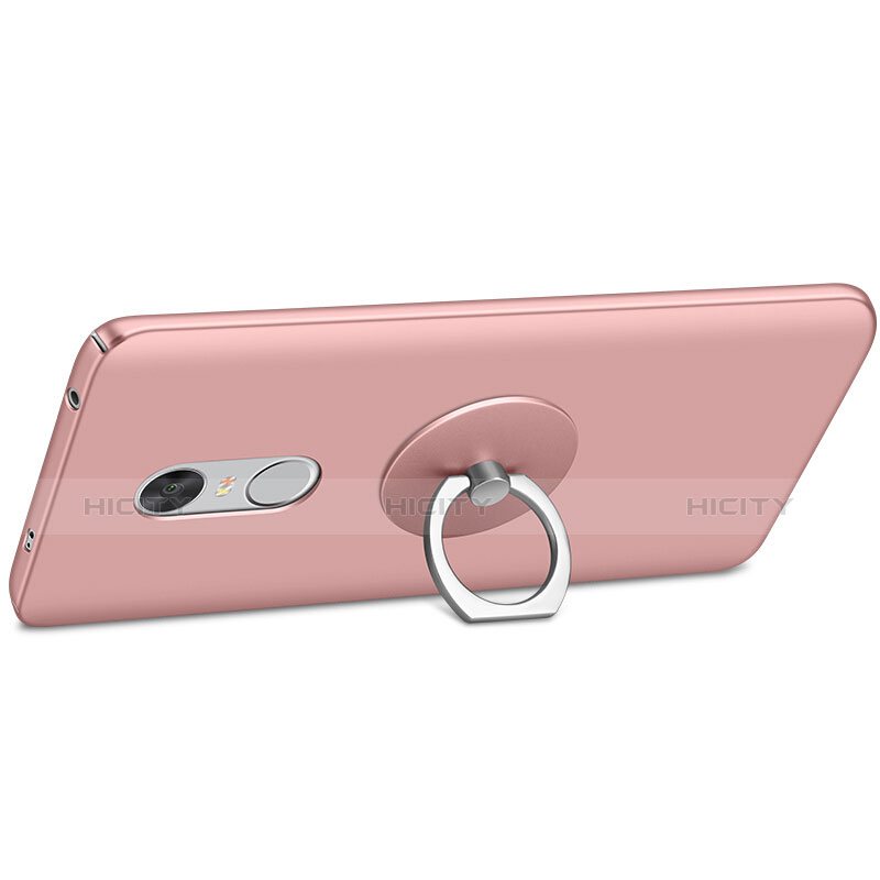 Custodia Plastica Rigida Opaca con Anello Supporto per Xiaomi Redmi Note 4X Oro Rosa