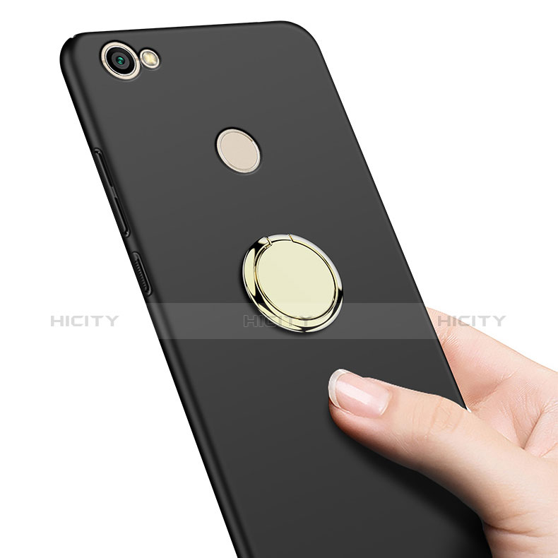 Custodia Plastica Rigida Opaca con Anello Supporto per Xiaomi Redmi Note 5A Prime Nero
