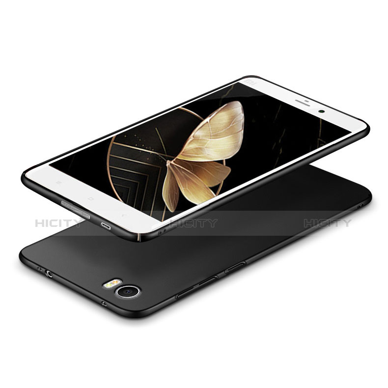 Custodia Plastica Rigida Opaca con Anello Supporto R01 per Xiaomi Mi Note Nero