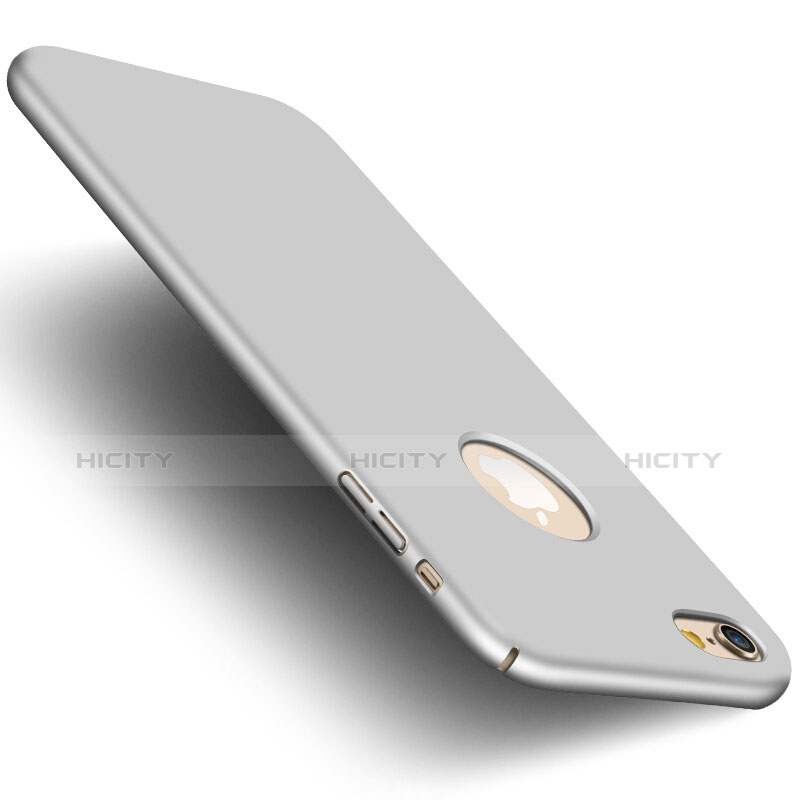 Custodia Plastica Rigida Opaca con Foro e Anello Supporto per Apple iPhone 6S Plus Argento