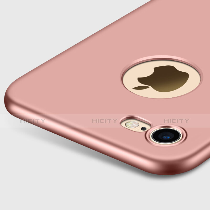 Custodia Plastica Rigida Opaca con Foro e Anello Supporto per Apple iPhone 8 Rosa