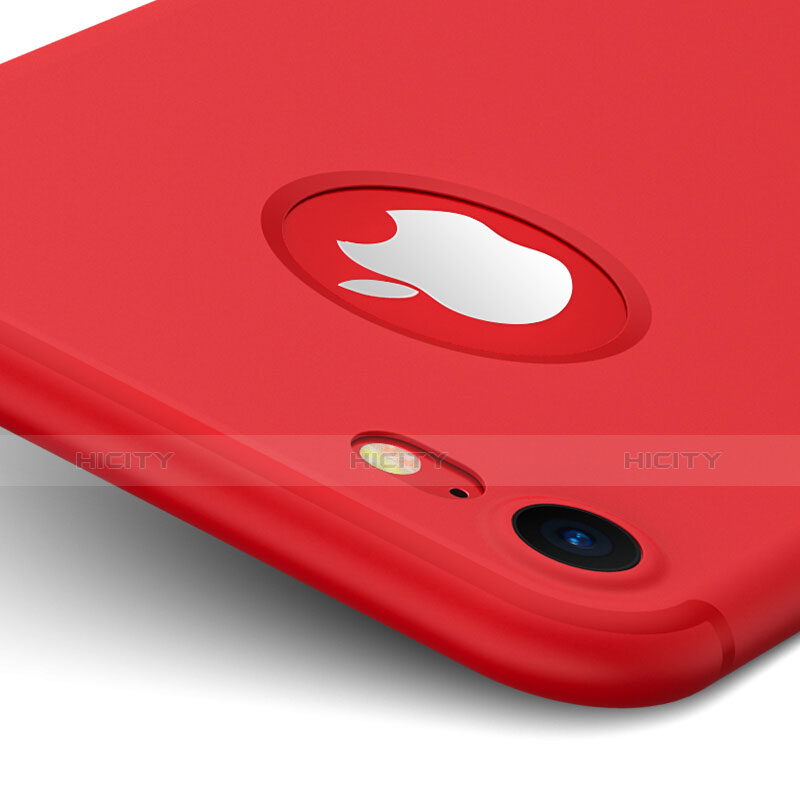 Custodia Plastica Rigida Opaca con Foro per Apple iPhone 8 Rosso