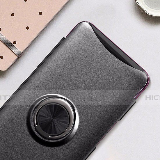 Custodia Plastica Rigida Opaca con Magnetico Anello Supporto per Oppo Find X Nero