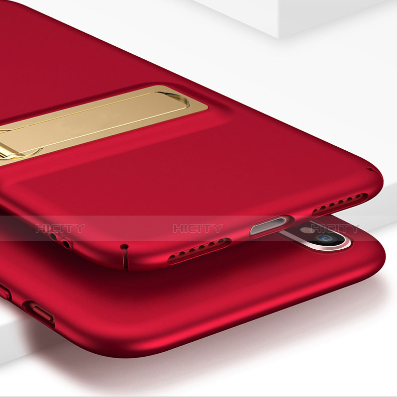 Custodia Plastica Rigida Opaca con Supporto per Apple iPhone X Rosso