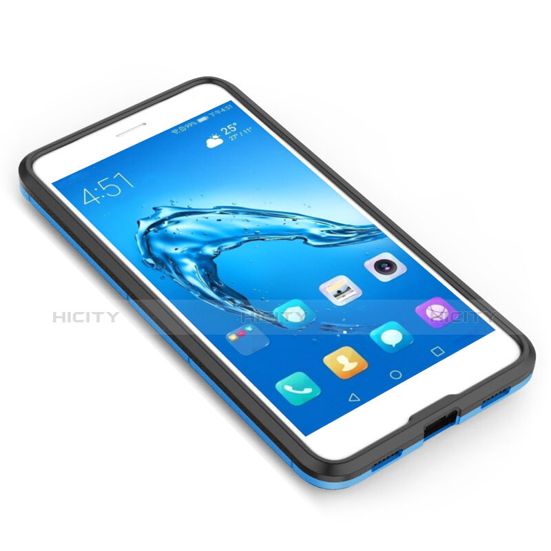 Custodia Plastica Rigida Opaca con Supporto per Huawei Enjoy 7 Plus Blu