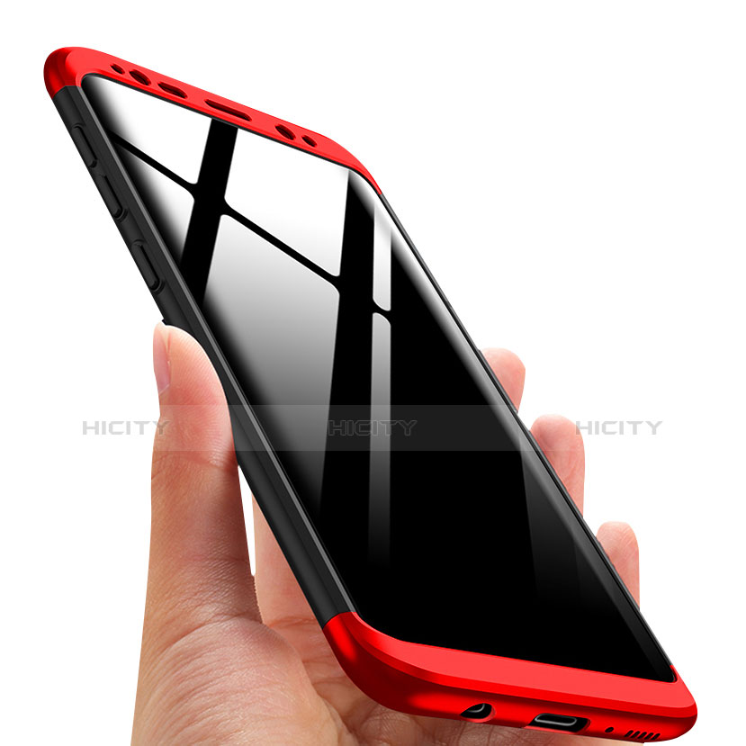 Custodia Plastica Rigida Opaca Fronte e Retro 360 Gradi M03 per Samsung Galaxy S8 Plus Rosso e Nero