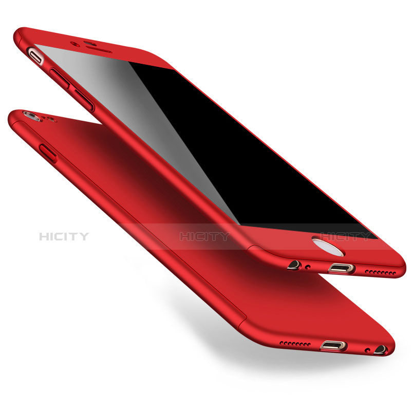 Custodia Plastica Rigida Opaca Fronte e Retro 360 Gradi per Apple iPhone 6 Plus Rosso