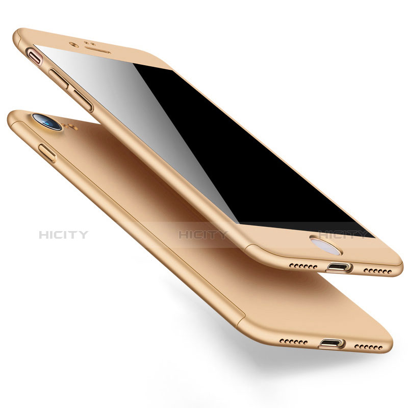 Custodia Plastica Rigida Opaca Fronte e Retro 360 Gradi per Apple iPhone 7 Oro