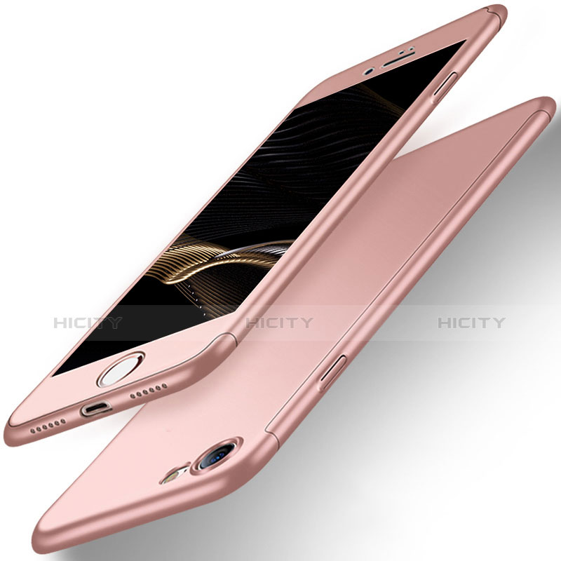 Custodia Plastica Rigida Opaca Fronte e Retro 360 Gradi per Apple iPhone 7 Oro Rosa