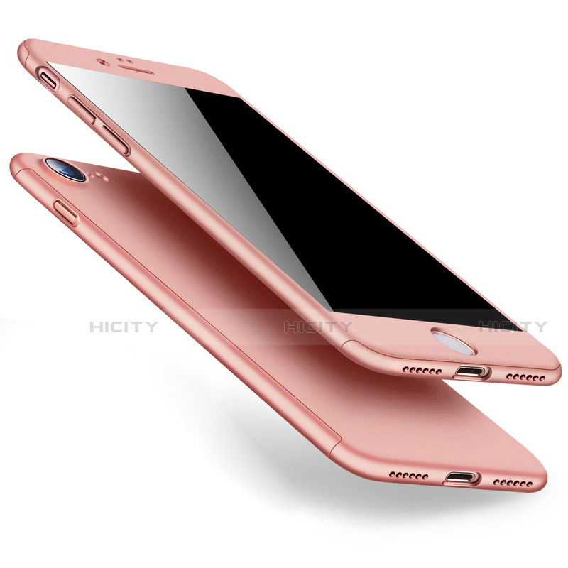 Custodia Plastica Rigida Opaca Fronte e Retro 360 Gradi per Apple iPhone SE3 2022 Oro Rosa