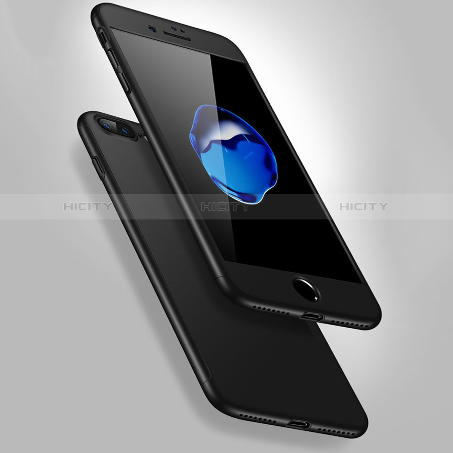 Custodia Plastica Rigida Opaca Fronte e Retro 360 Gradi Q01 per Apple iPhone 8 Plus Nero