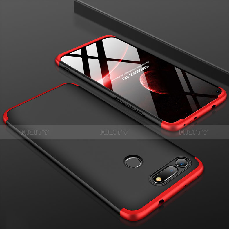 Custodia Plastica Rigida Opaca Fronte e Retro 360 Gradi Q01 per Huawei Honor V20 Rosso e Nero