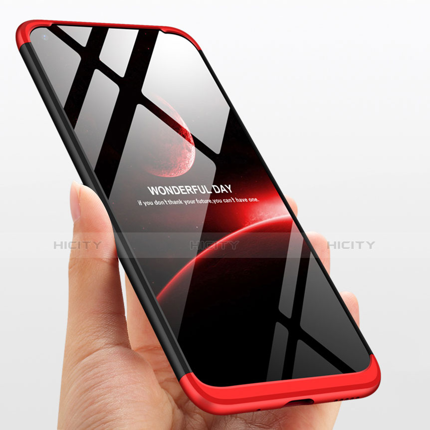Custodia Plastica Rigida Opaca Fronte e Retro 360 Gradi Q01 per Huawei Honor View 20 Rosso e Nero