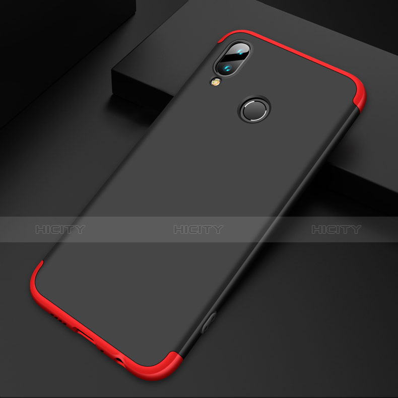 Custodia Plastica Rigida Opaca Fronte e Retro 360 Gradi Q01 per Huawei Y9 (2019) Rosso e Nero