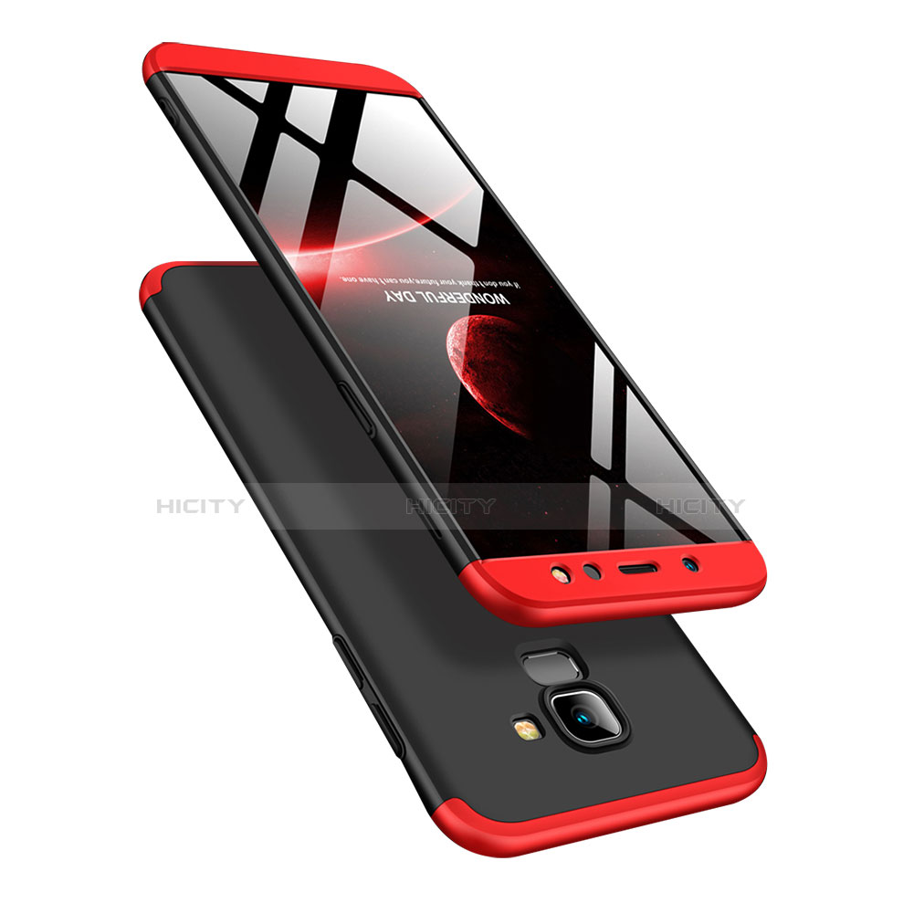 Custodia Plastica Rigida Opaca Fronte e Retro 360 Gradi Q01 per Samsung Galaxy A6 (2018) Dual SIM Rosso e Nero