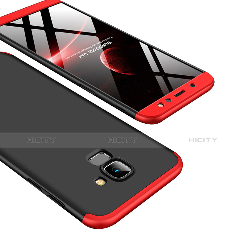 Custodia Plastica Rigida Opaca Fronte e Retro 360 Gradi Q01 per Samsung Galaxy A6 (2018) Dual SIM Rosso e Nero