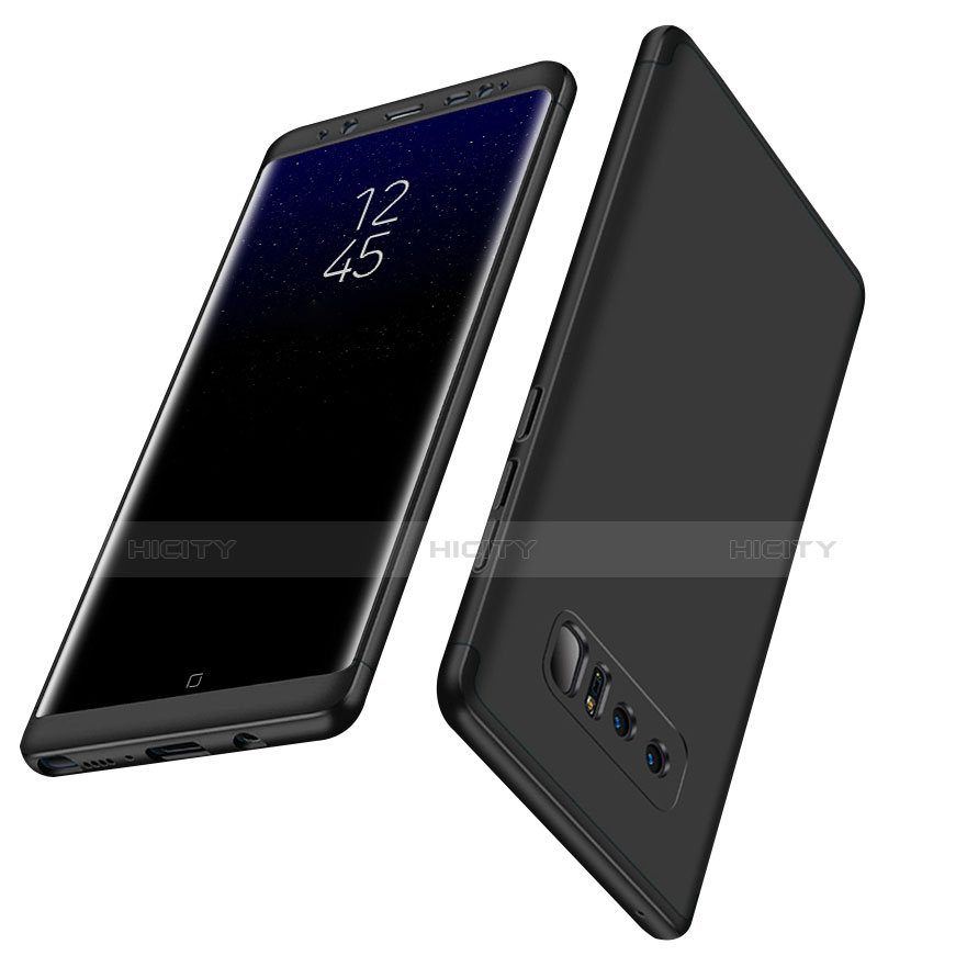 Custodia Plastica Rigida Opaca Fronte e Retro 360 Gradi Q01 per Samsung Galaxy Note 8 Nero