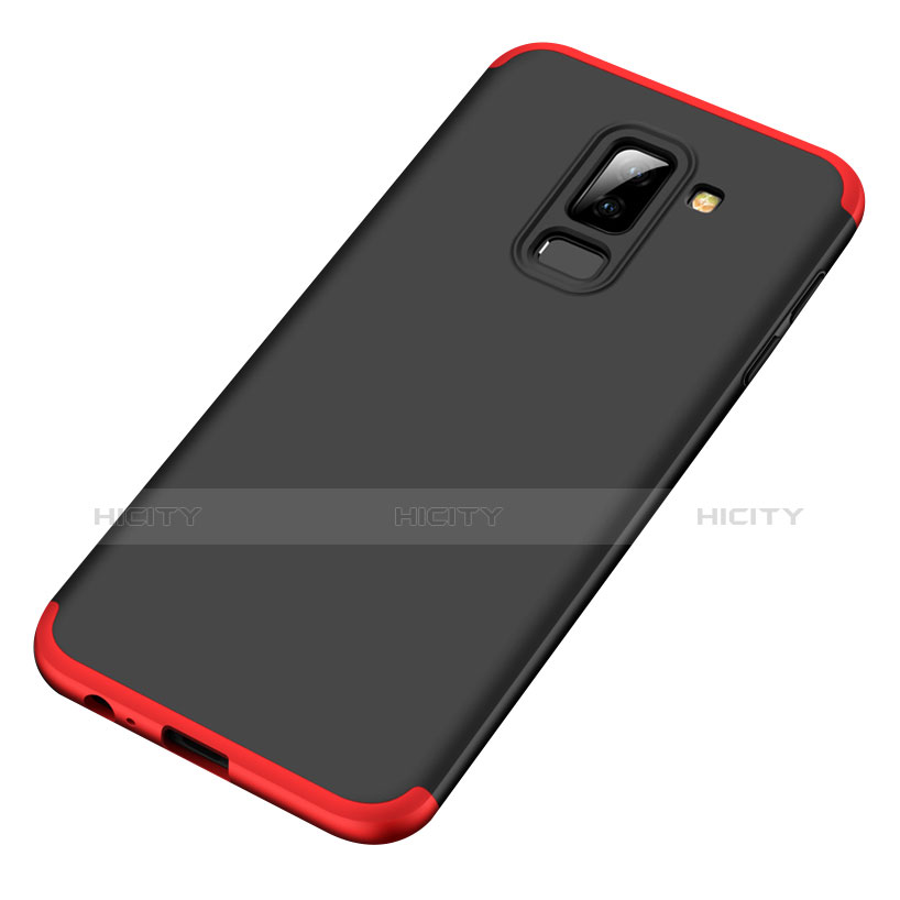 Custodia Plastica Rigida Opaca Fronte e Retro 360 Gradi Q02 per Samsung Galaxy A6 Plus (2018) Rosso e Nero