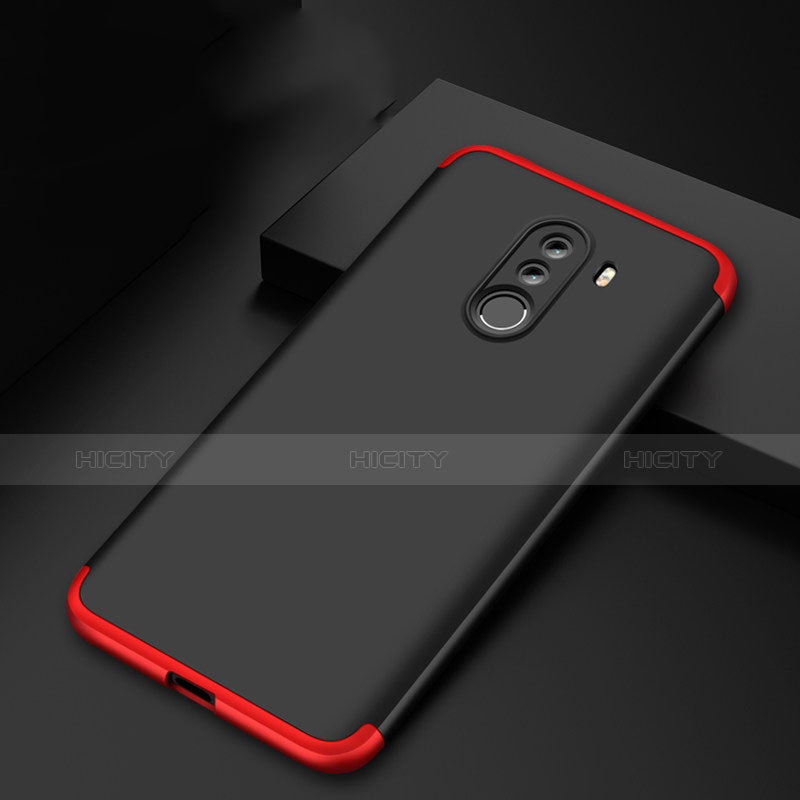 Custodia Plastica Rigida Opaca Fronte e Retro 360 Gradi Q03 per Xiaomi Pocophone F1 Rosso e Nero