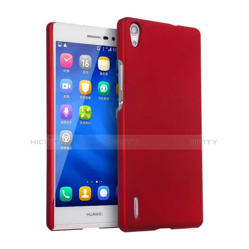 Custodia Plastica Rigida Opaca per Huawei Ascend P7 Rosso