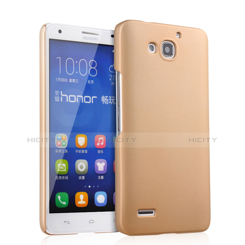 Custodia Plastica Rigida Opaca per Huawei Honor 3X G750 Oro