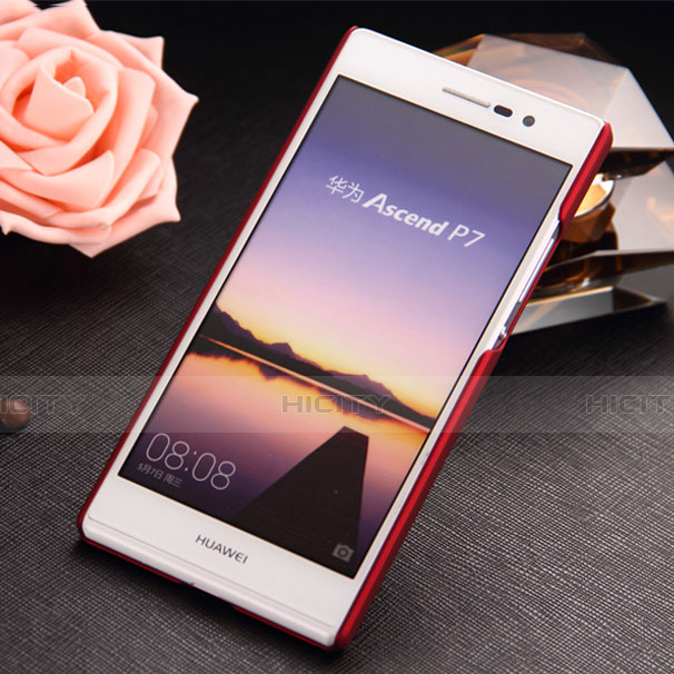 Custodia Plastica Rigida Opaca per Huawei P7 Dual SIM Rosso