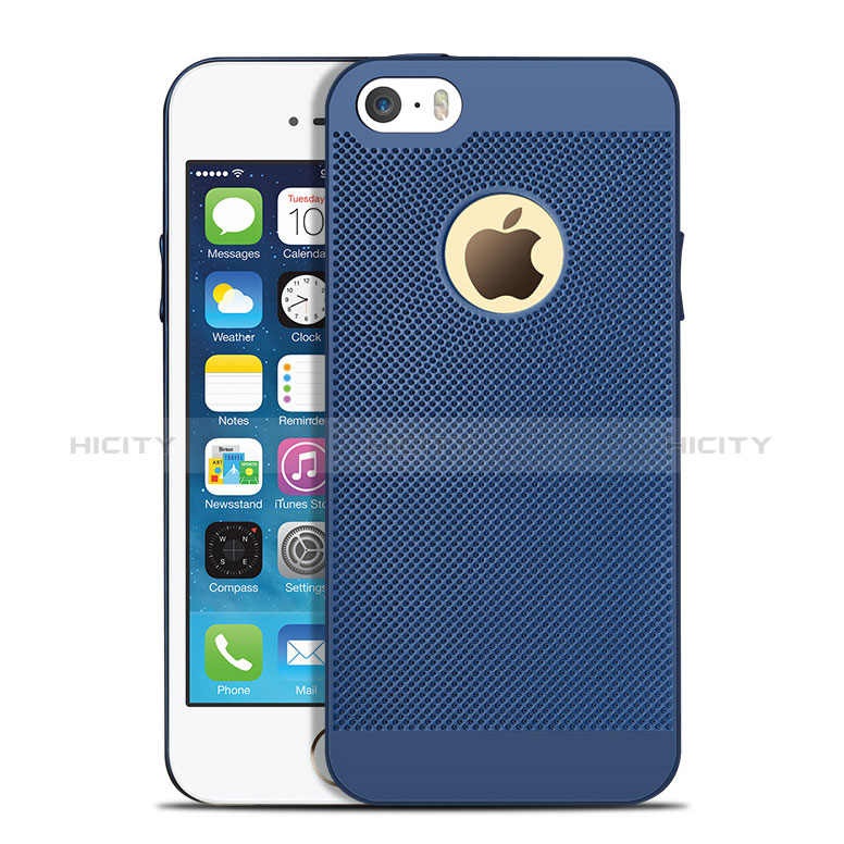 Custodia Plastica Rigida Perforato per Apple iPhone 5 Blu