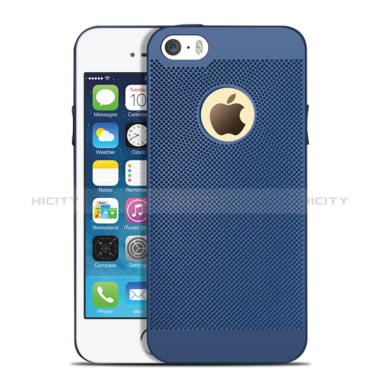 Custodia Plastica Rigida Perforato per Apple iPhone SE Blu