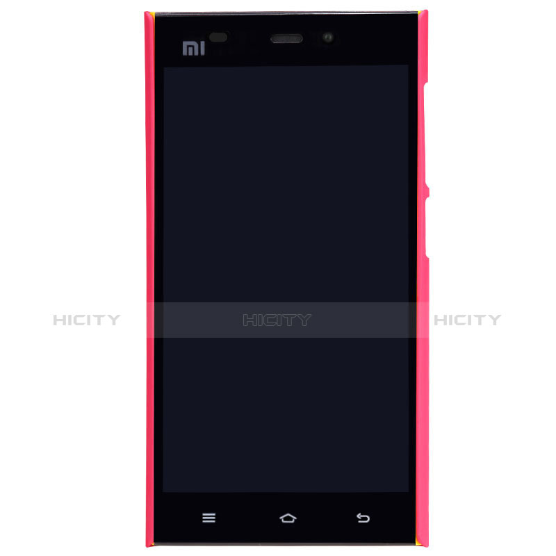 Custodia Plastica Rigida Perforato per Xiaomi Mi 3 Rosso