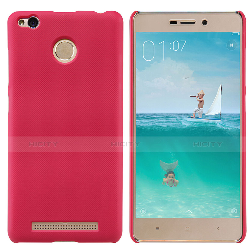 Custodia Plastica Rigida Perforato per Xiaomi Redmi 3 High Edition Rosso