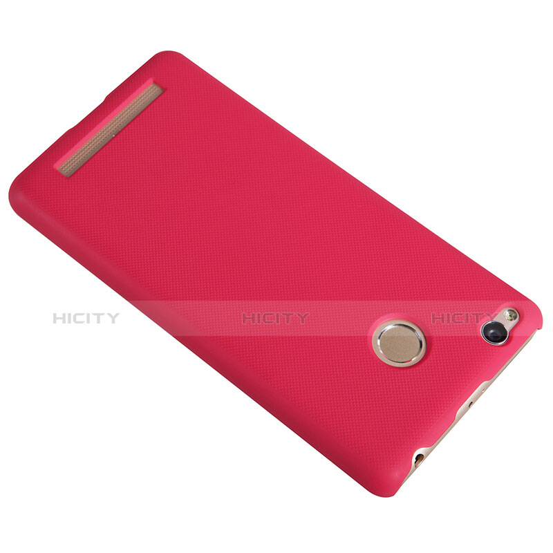 Custodia Plastica Rigida Perforato per Xiaomi Redmi 3 High Edition Rosso