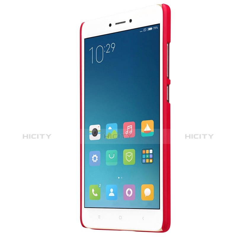 Custodia Plastica Rigida Perforato per Xiaomi Redmi Note 4 Standard Edition Rosso
