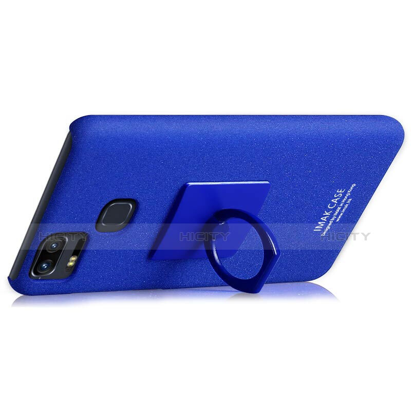 Custodia Plastica Rigida Sabbie Mobili con Anello Supporto per Asus Zenfone 3 Zoom Blu