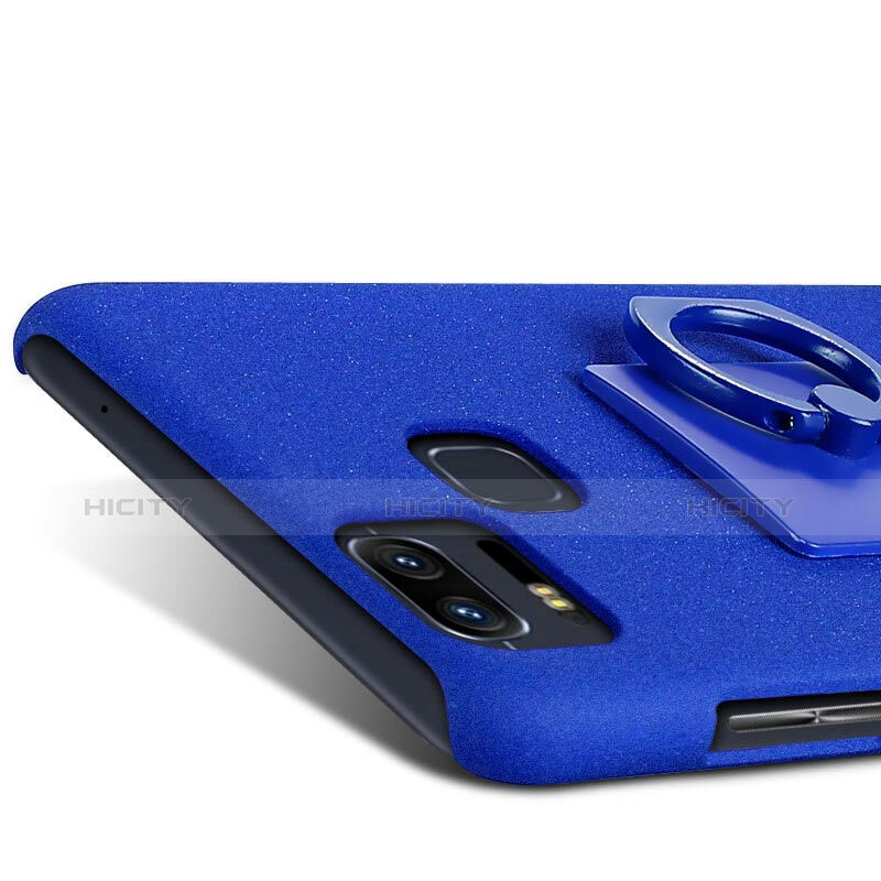 Custodia Plastica Rigida Sabbie Mobili con Anello Supporto per Asus Zenfone 3 Zoom Blu