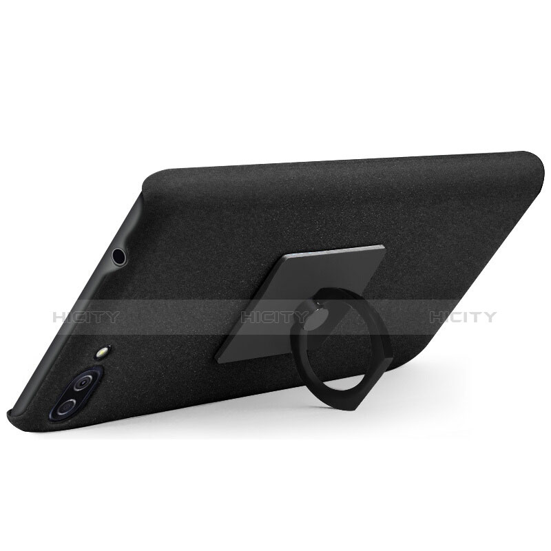 Custodia Plastica Rigida Sabbie Mobili con Anello Supporto per Asus Zenfone 4 Max ZC554KL Nero