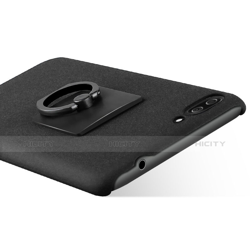 Custodia Plastica Rigida Sabbie Mobili con Anello Supporto per Asus Zenfone 4 Max ZC554KL Nero